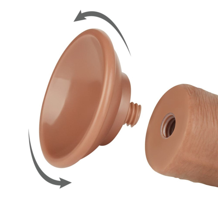 Dildo Realistic Sliding Skin Dual Layer Ii, Brun Deschis, 20 Cm 4