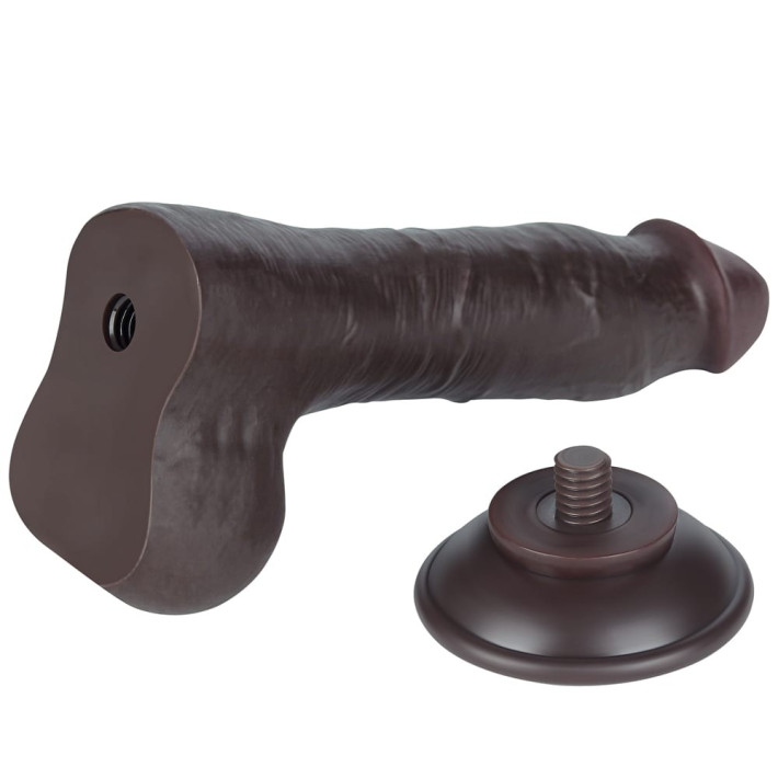 Dildo Realistic Sliding Skin Dual Layer I, Brun Inchis, 20 Cm 3