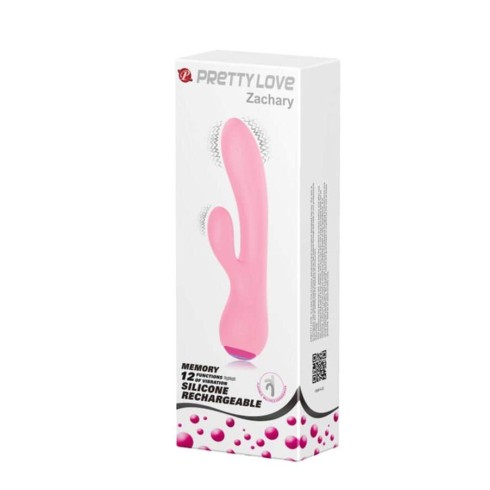 stimulator, Vibrator Rabbit Zachary, Roz, 17.5 Cm, pasiune.ro