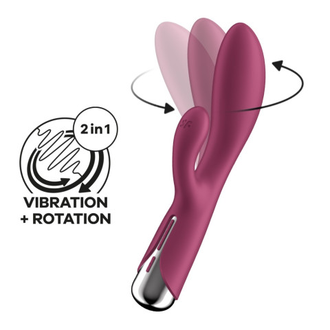 rosu, Vibrator Cu Rotatii Spinning Rabbit 1, Rosu, 20 Cm, pasiune.ro