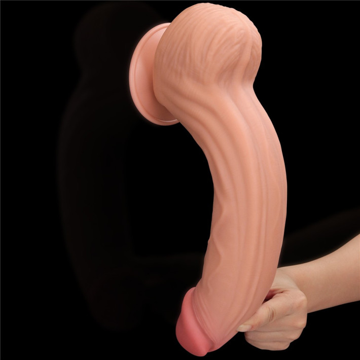 Dildo Ultra Realistic King Sized Sliding Skin Dual Layer Dong, Natural, 30 Cm 15