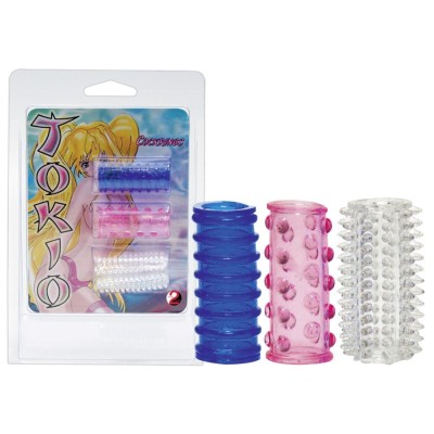 Set 3 Mansoane Pentru Penis Tokio Sleeves, Multicolor