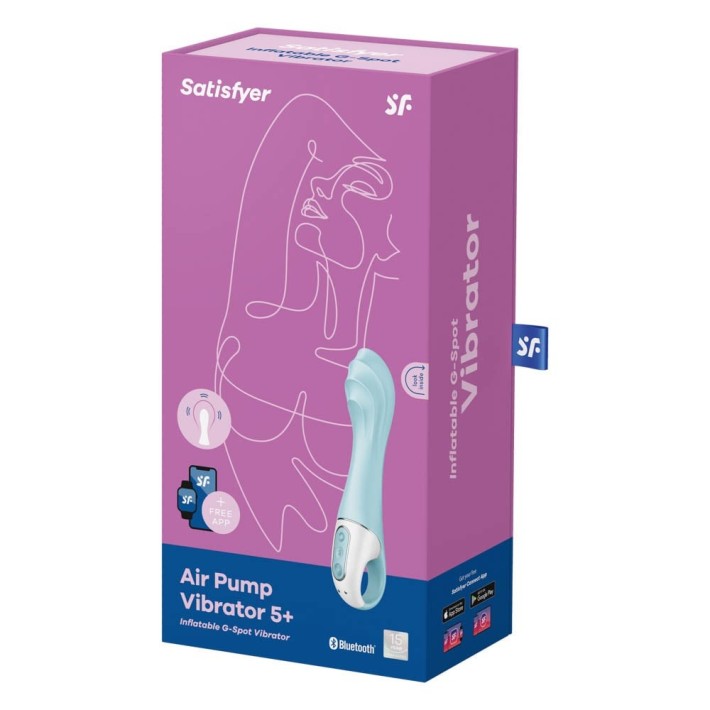 Vibrator Gonflabil Air Pump 5+, Turcoaz, 20.5 Cm 7