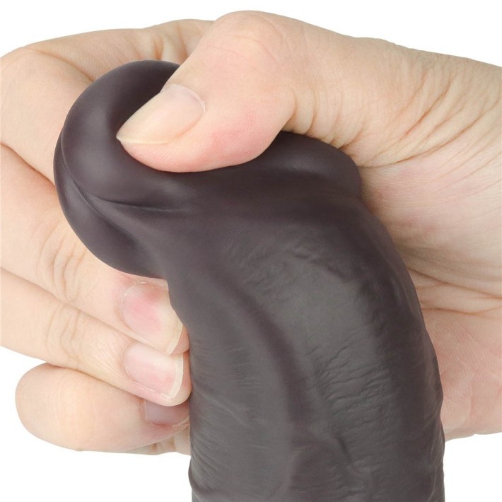 Vibrator Realistic Cu Rotatii Dual Layered Silicone Rotator, Brun, 20.5 Cm 7