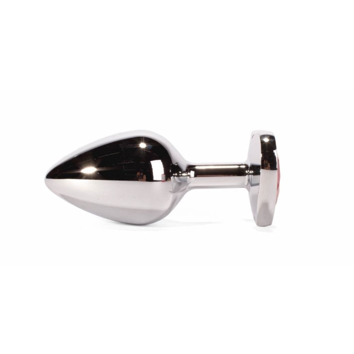 Dop Anal Cu Bijuterie Secret Shade Metal L, Argintiu + Rosu, 9.5 Cm 3