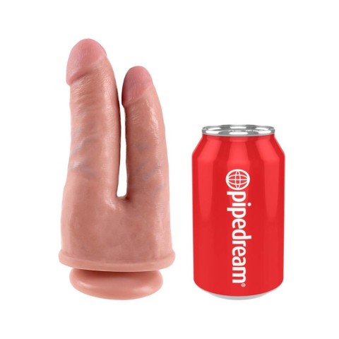 Pipedream - King Cock, Dildo Dublu King Cock Double Penetrator, Natural, 20 Cm, pasiune.ro