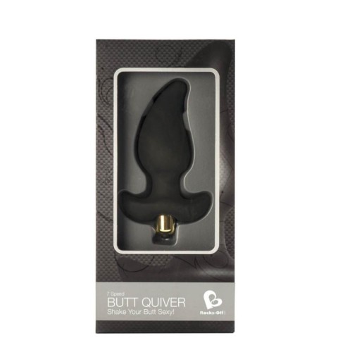 dop, Dop Anal Cu Vibratii Butt Quiver, Negru, 9.5 Cm, pasiune.ro