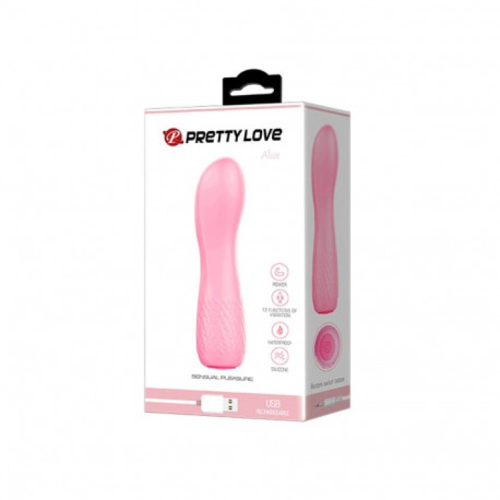 Vibrator Alice, Roz Deschis, 12 Cm 4