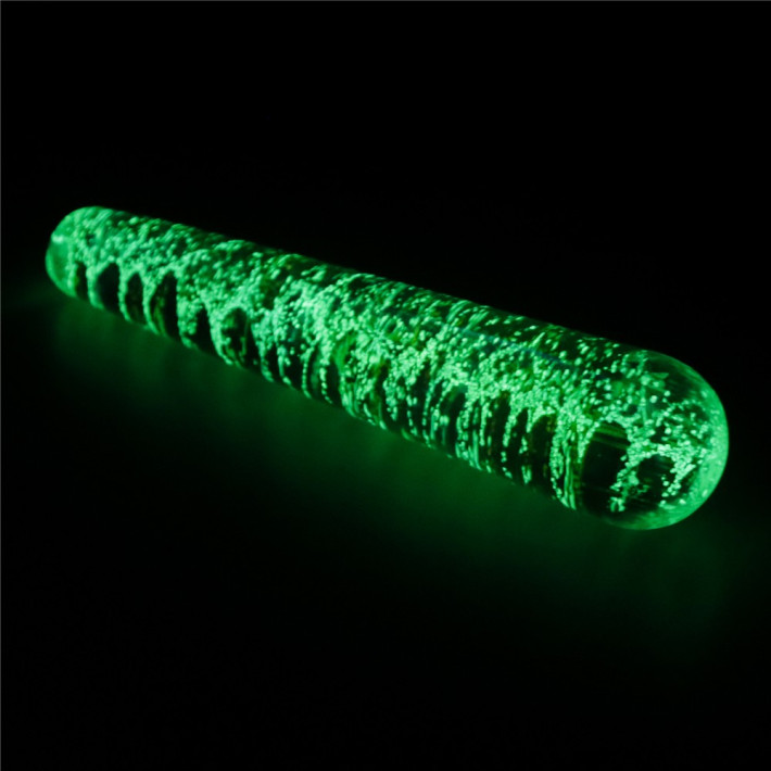 Dildo Fosforescent Din Sticla Borosilicata Glow-in-the-dark Twilight Gleam Slim Fantasy, Multicolor, 16 Cm 4