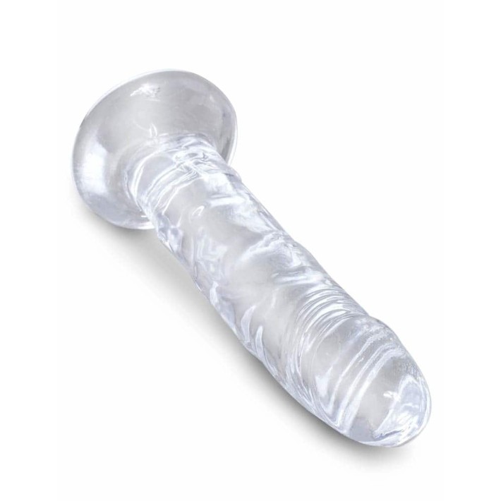 Dildo Clasic Cu Ventuza King Cock, Transparent, 15 Cm 3