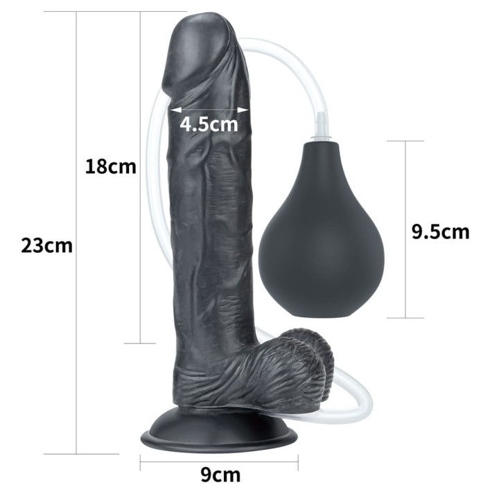 Dildo Clasic Cu Functie Ejaculare Squirting Extreme, Negru, 22.8 Cm 9