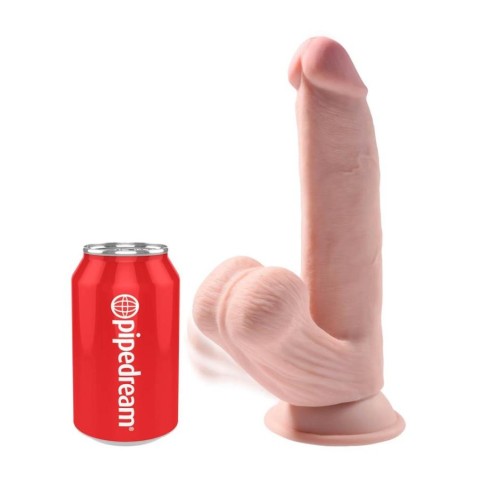 Pipedream - King Cock, Dildo Clasic Cu Balans Testicule King Cock Triple Density, Natural, 20 Cm, pasiune.ro