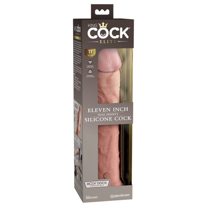 Dildo Clasic Cu Ventuza Dual Density Silicone Cock, Natural, 28 Cm 6