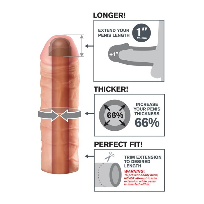 Extensie/manson Penis Mega 1 Extensions, Natural, +2.5 Cm 7