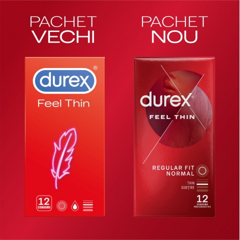 Durex, Prezervative Durex Feel Thin 12 Bucati, pasiune.ro