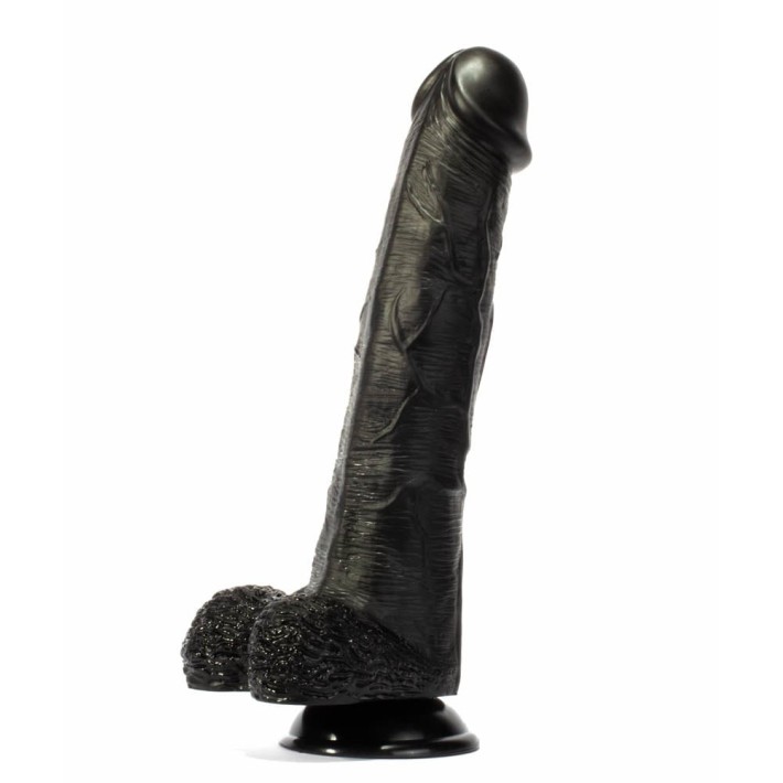 Dildo Realistic Cu Ventuza Geoff, Negru, 30 Cm 5