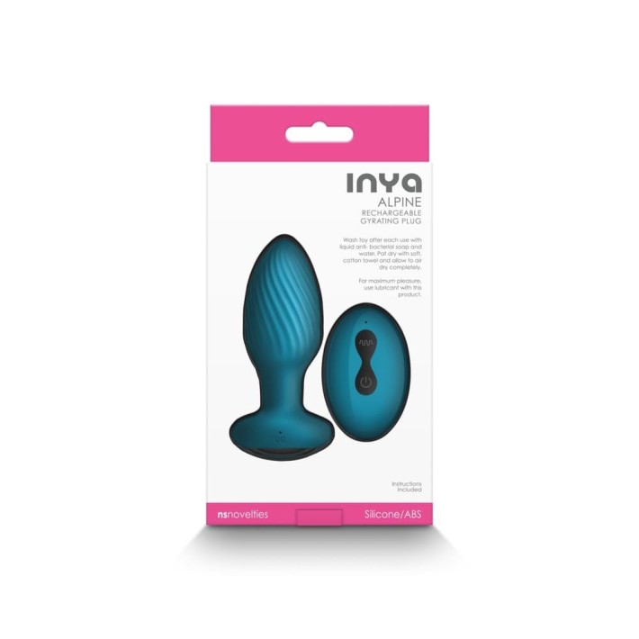 Dop Anal Cu Vibratii Si Rotatii Inya, Turcoaz, 10 Cm 3