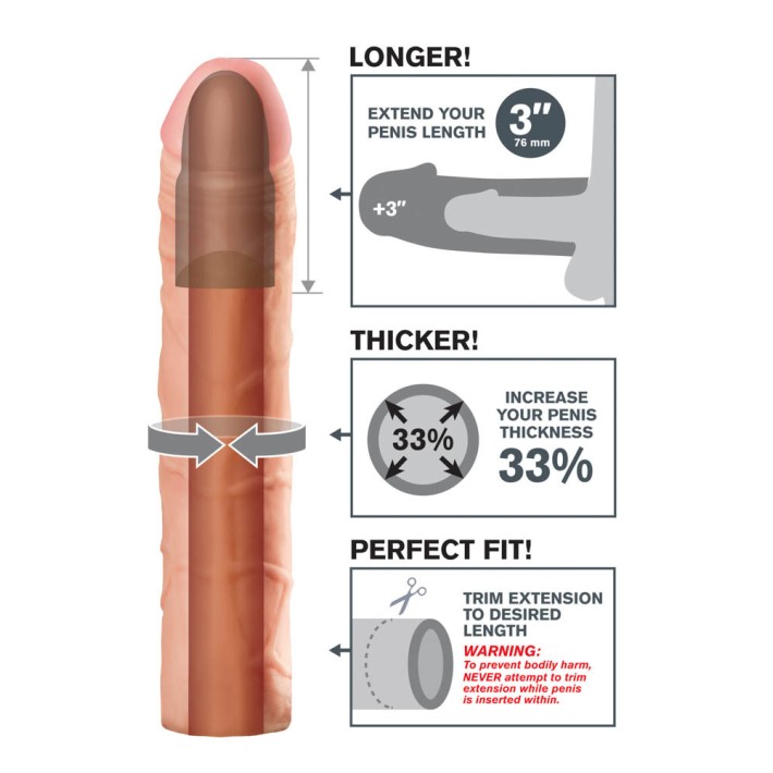 Extensie/manson Penis Perfect 3 Extensions, Natural, +7.5 Cm 6