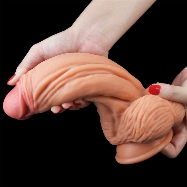 Dildo Clasic Cu Ventuza Dual-layered Silicone Nature Cock, Natural, 25 Cm 13