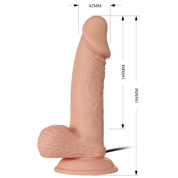 Vibrator Realistic Beautiful Zebulon, Natural, 19 Cm 2