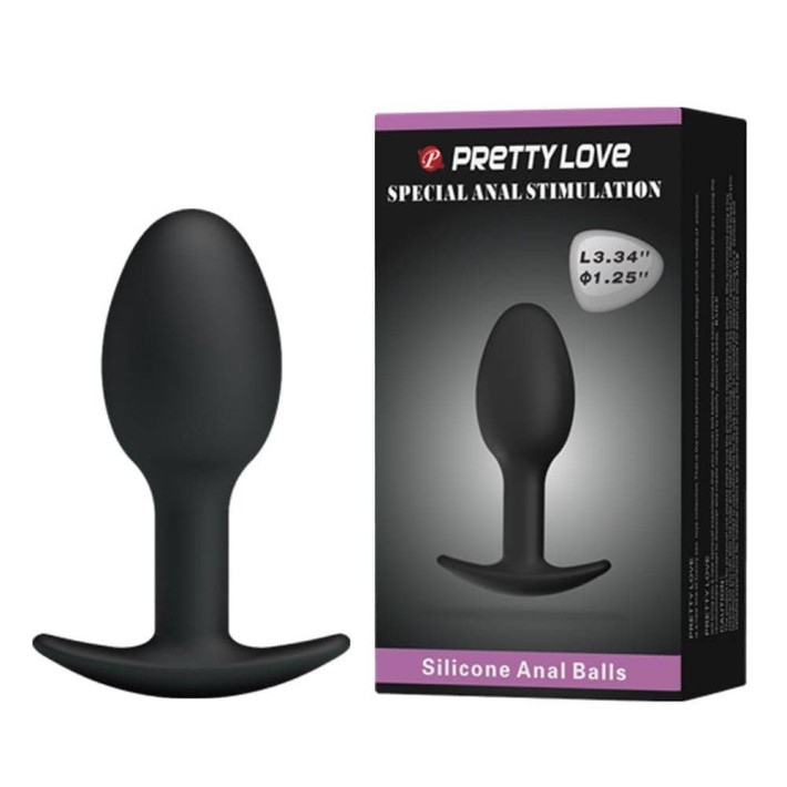 Dop Anal Heavy Balls Silicone Butt Plug 1, Negru, 8 Cm 5