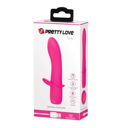 stimulator, Vibrator Troy, Roz, 15 Cm, pasiune.ro