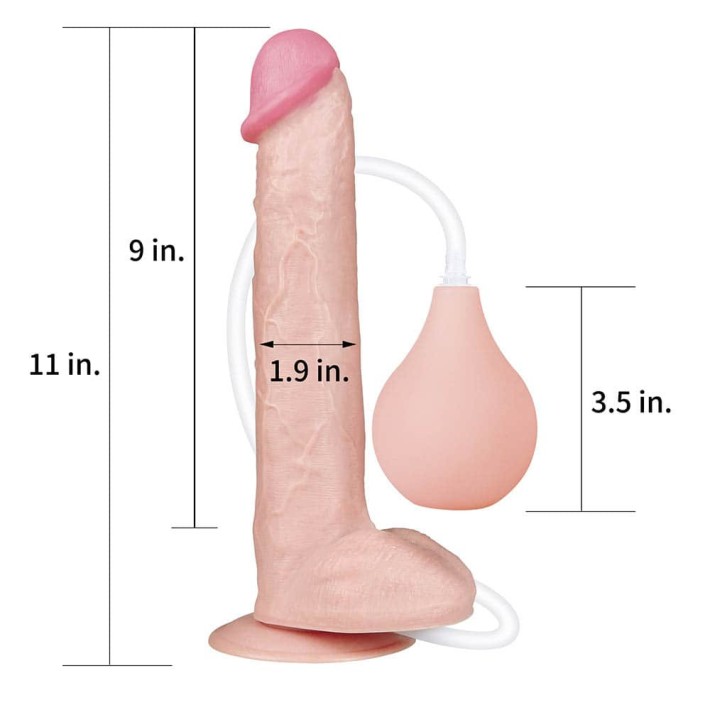 Dildo Clasic Cu Functie Ejaculare Squirt Extreme, Natural, 28 Cm 16