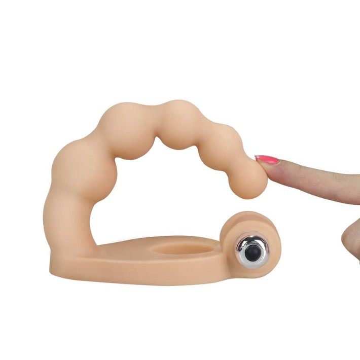 Dildo Anal Cu Vibratii The Ultra Soft Bead, Bej, 16.5 Cm 5
