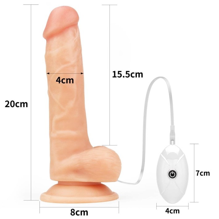 Set Ham Strap-on Si Dildo Cu Vibratii Easy Strapon, Natural, 20 Cm 14