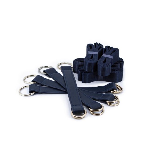 bed, Set Imobilizare Erotica Pentru Pat Bondage Couture, Bleumarin, pasiune.ro
