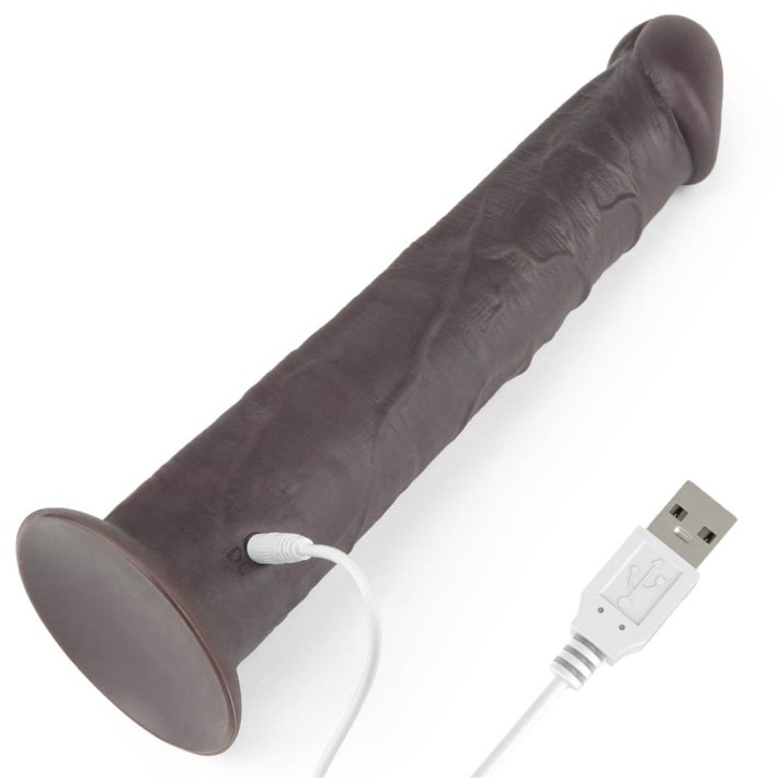 Vibrator Cu Rotatii Dual Layered Silicone Rotator, Brun, 25 Cm 9