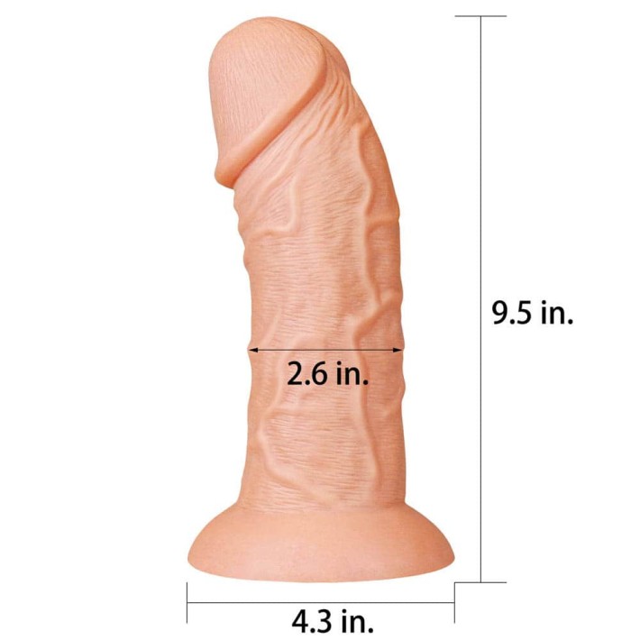 Dildo Realistic Extra-gros Curved, Natural, 24 Cm 9