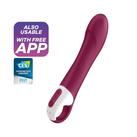 rosu, Vibrator Punctul G Big Heat, Bordo, 22 Cm, pasiune.ro