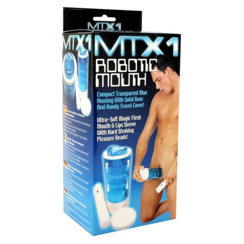 ou, Masturbator Mtx1 Robotic Mouth Up And Down, Albastru Transparent, pasiune.ro