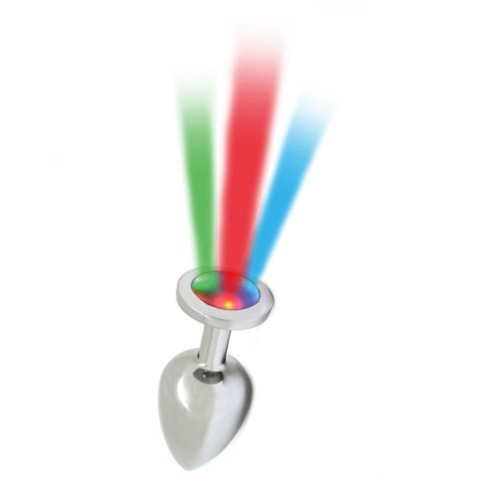 dop, Dop Anal Cu Led Pisa, Metalic + Multicolor, 8 Cm, pasiune.ro