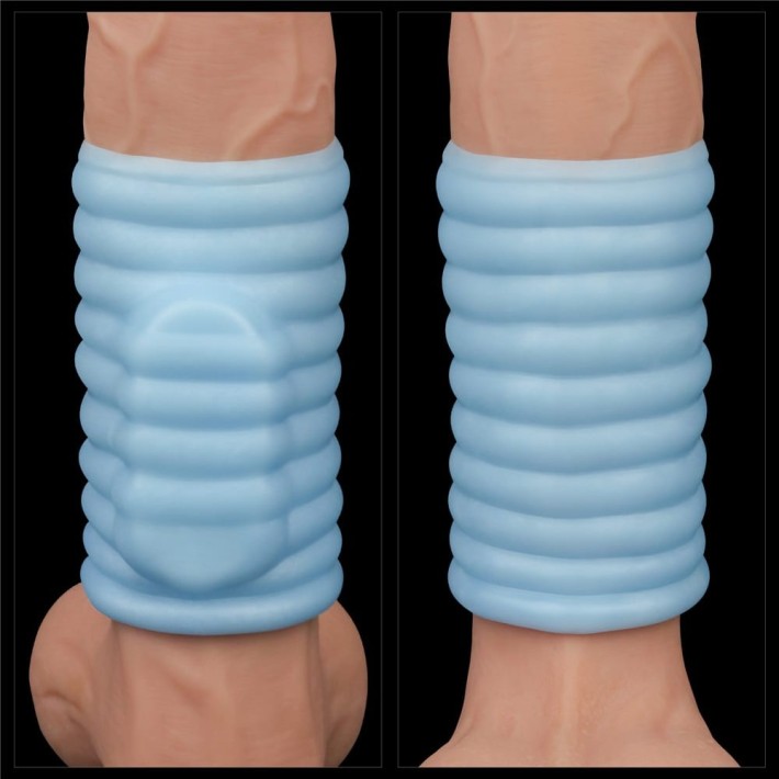 Inel / Manson Penis Cu Vibratii Wave Knights, Albastru 5