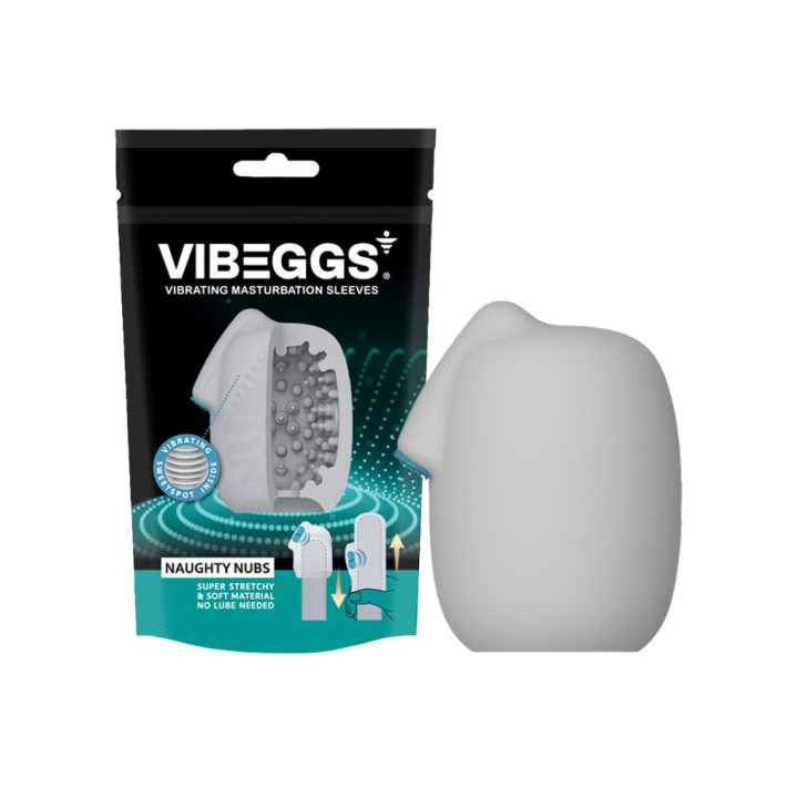 Vibeggs - Naughty Nubs - Vibrating Masturbation Sleeve - White 3