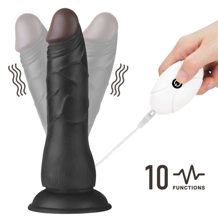 Set Ham Strap-on Si Dildo Cu Vibratii Easy Strapon, Negru, 19 Cm 9