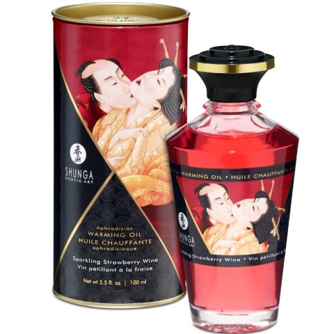Uleiuri masaj si creme, Ulei Afrodiziac Cu Efect De Caldura Sparkling Strawberry Wine, 100 Ml, pasiune.ro