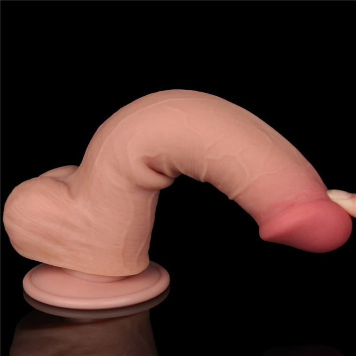 Dildo Realistic Sliding Skin Dual Layer Iii, Natural, 20 Cm 9