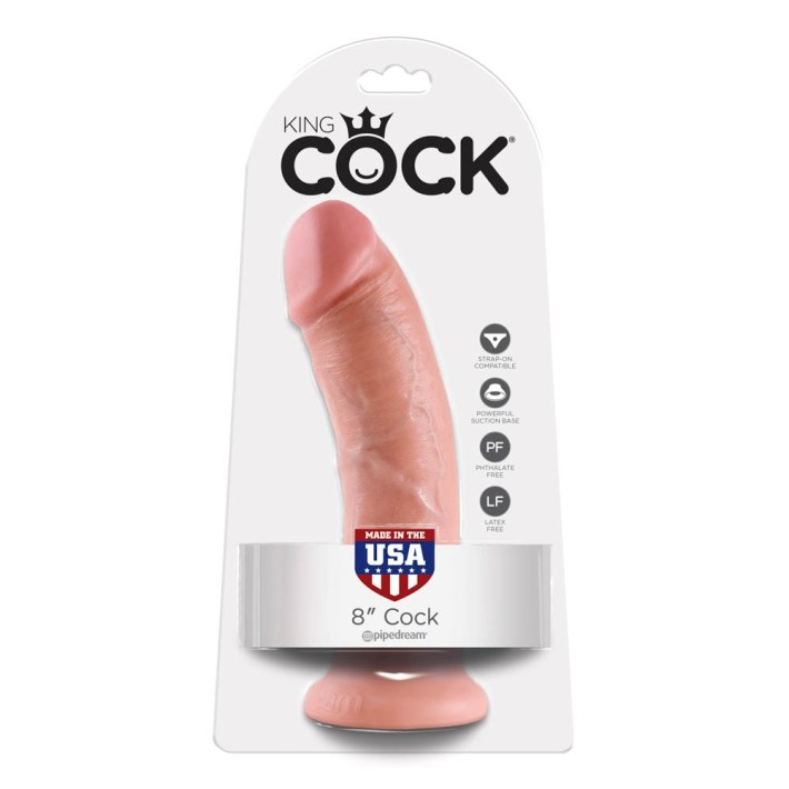 Dildo Realistic Cu Ventuza King Cock, Natural, 20 Cm 8