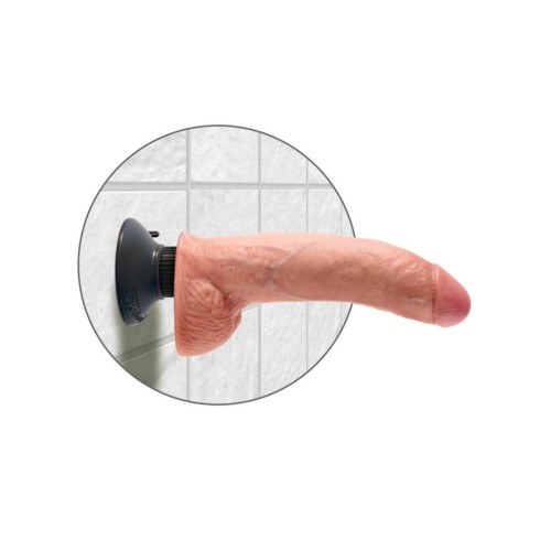 realistic, Vibrator Realistic Cu Testicule King Cock, Natural, 22.8 Cm, pasiune.ro