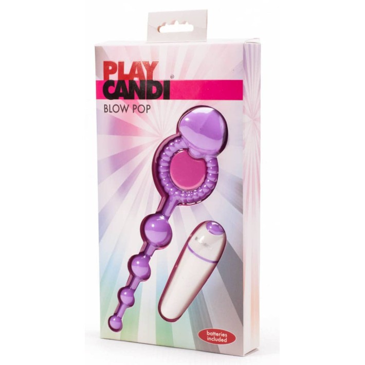 Inel Penis Cu Dop Anal Si Vibratii Play Candi Blow Pop 5