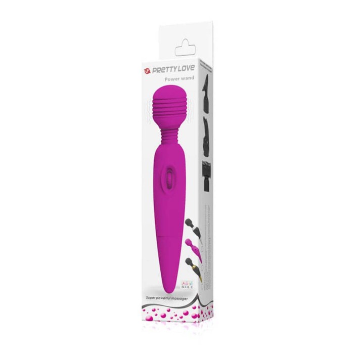Vibrator Bagheta Power Wand, Violet, 25 Cm 4