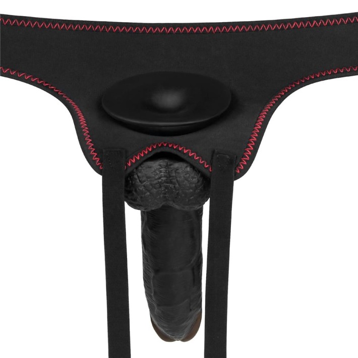 Set Ham Strap-on Si Dildo Easy Strapon, Negru, 21.5 Cm 3