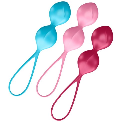 accesoriu, Set 3 Bile Vaginale Duble, Multicolor, pasiune.ro