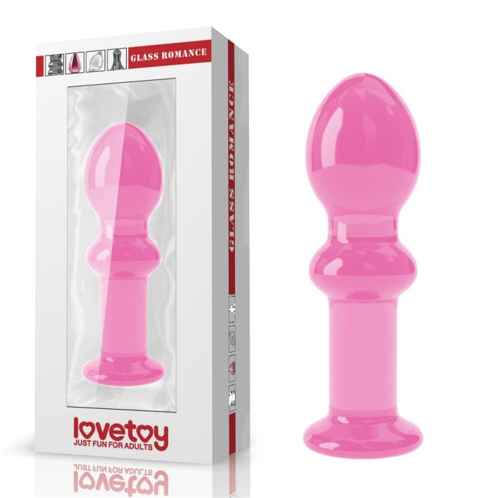 Dop Anal Din Sticla Borosilicata Glass Romance, Roz, 11.5 Cm 4