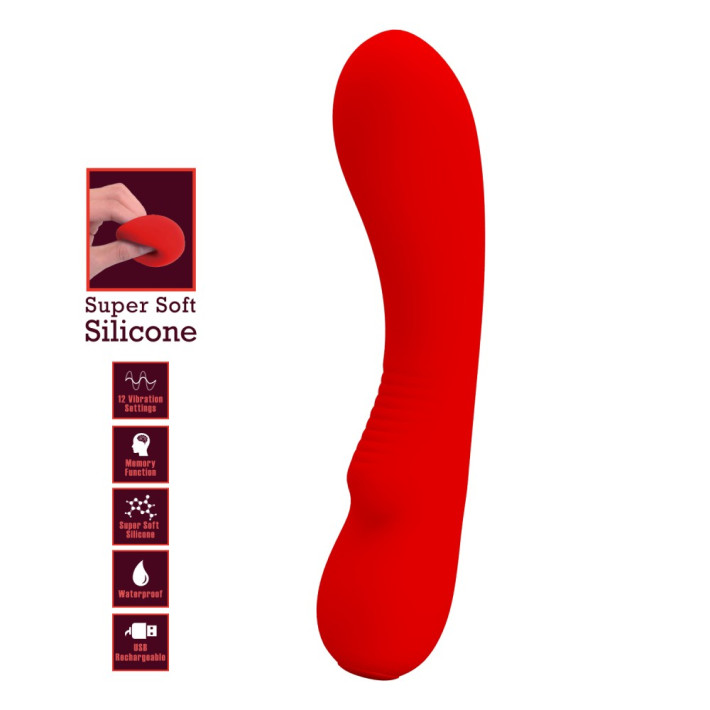 Vibrator Punctul G Matt, Rosu, 19 Cm 6