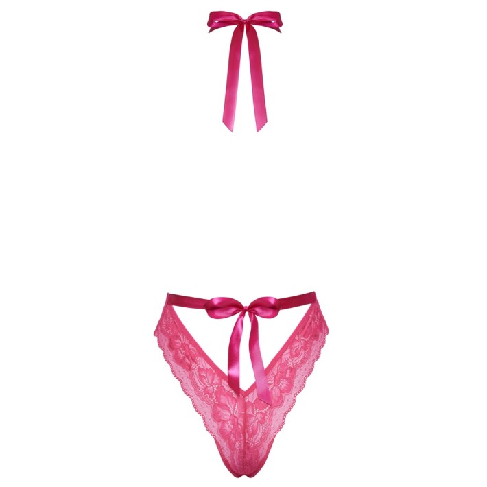 Body Roz Kissable Cu Fundite Din Satin 4