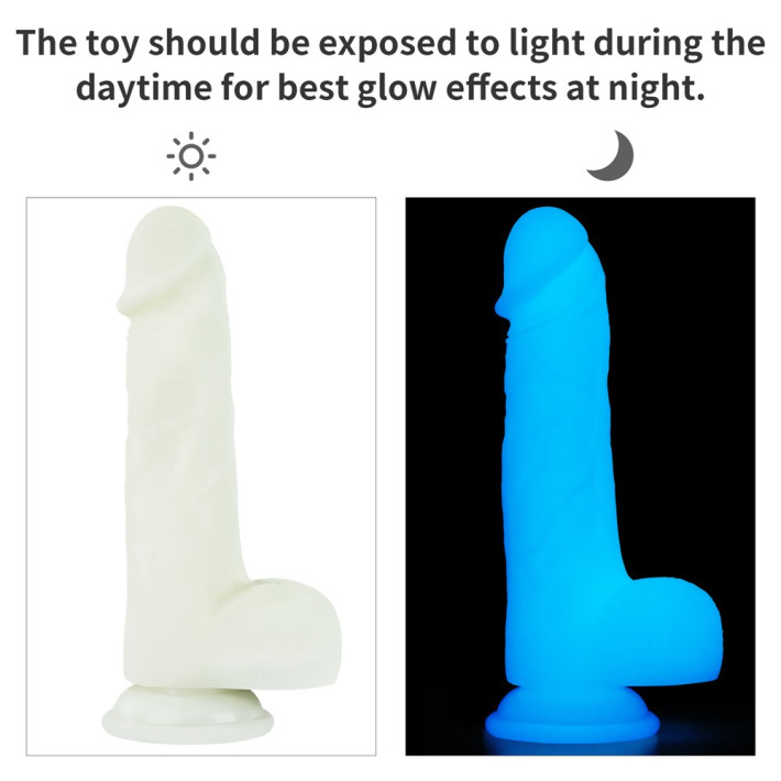 Dildo Fantezie Fosforescent Lumino Play, Alb, 20 Cm 15